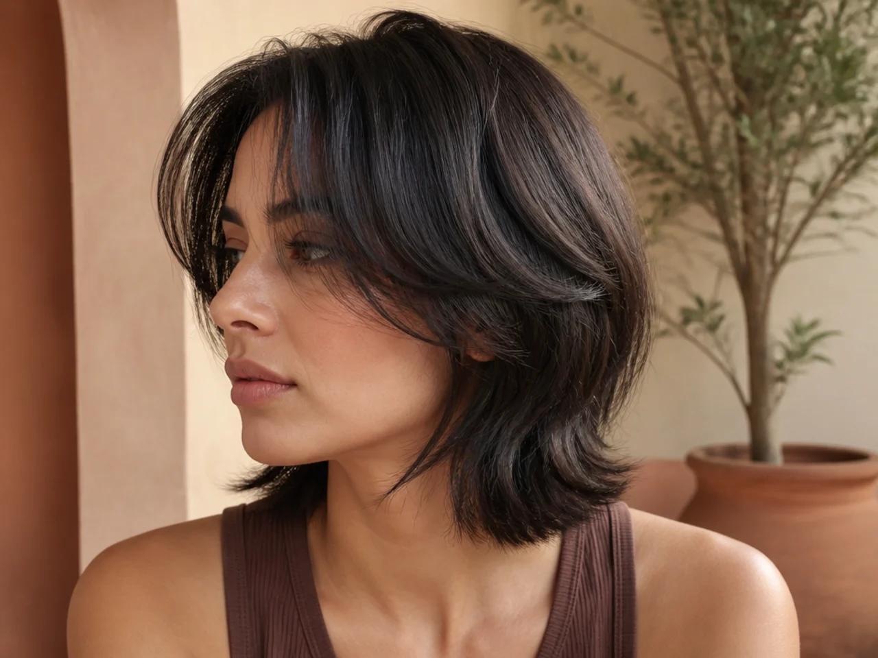 A short butterfly haircut with fine micro layers
