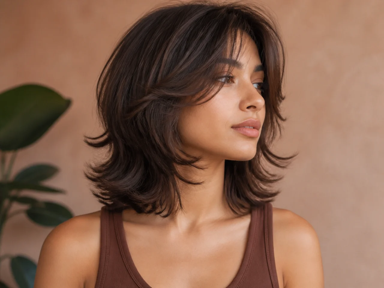 The layer structure of a short butterfly haircut