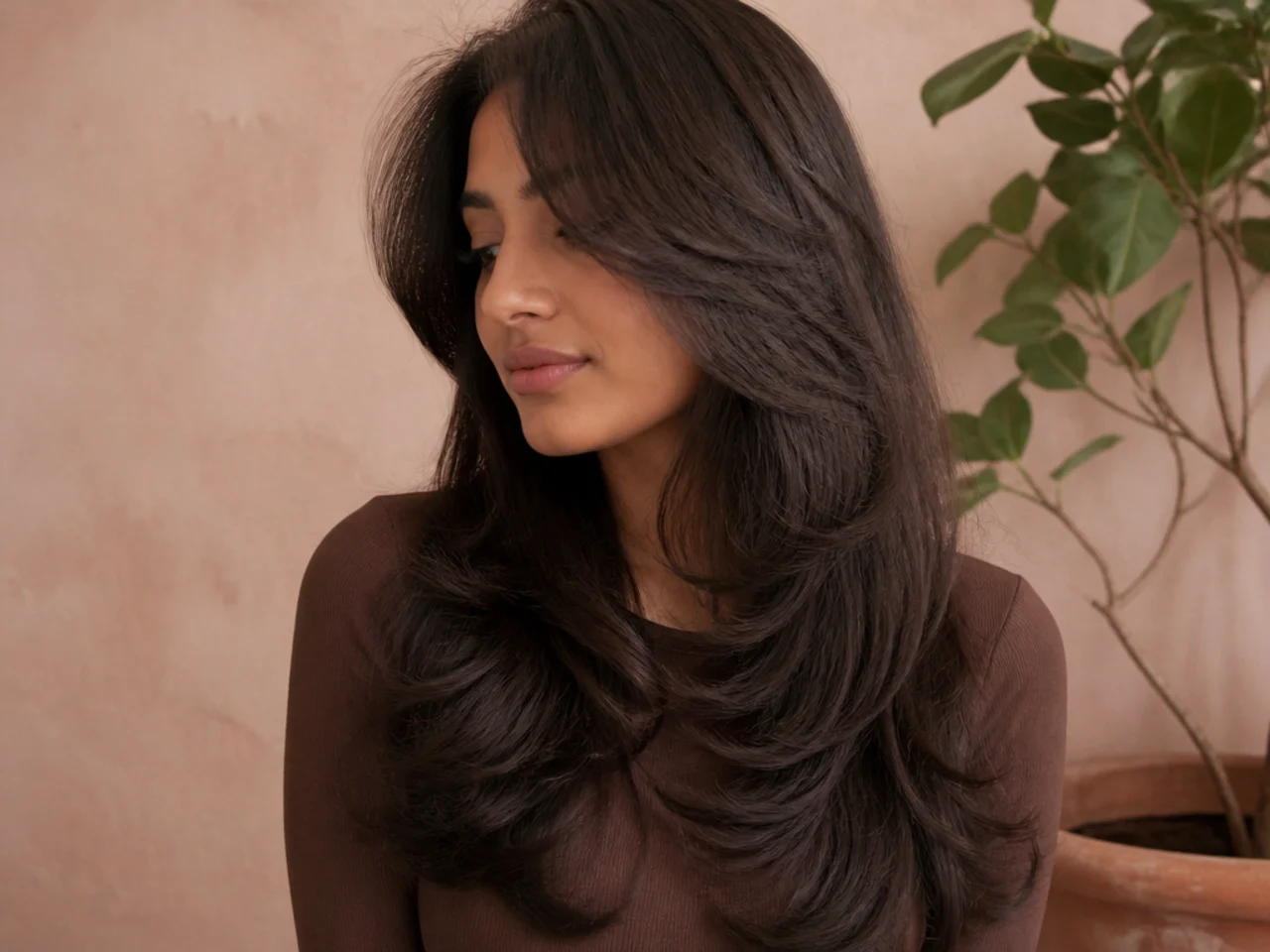 A softly connected butterfly haircut