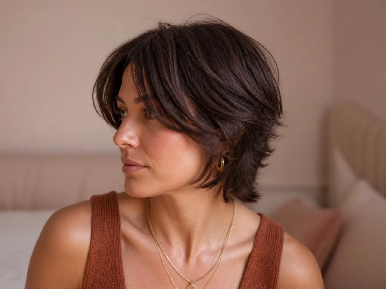 A short butterfly cut on fine hair