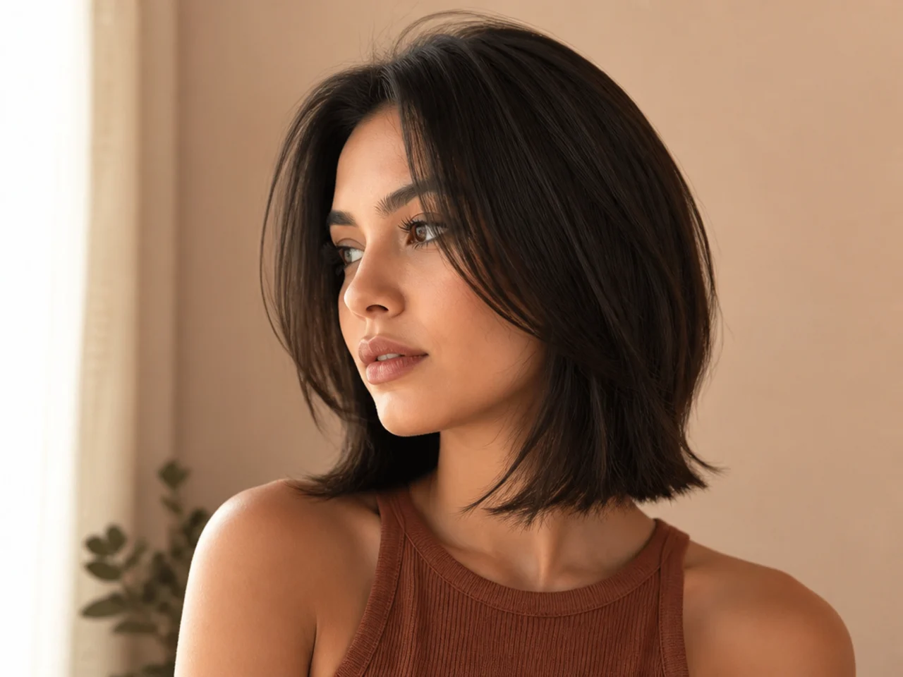 A straight short butterfly cut with root lift