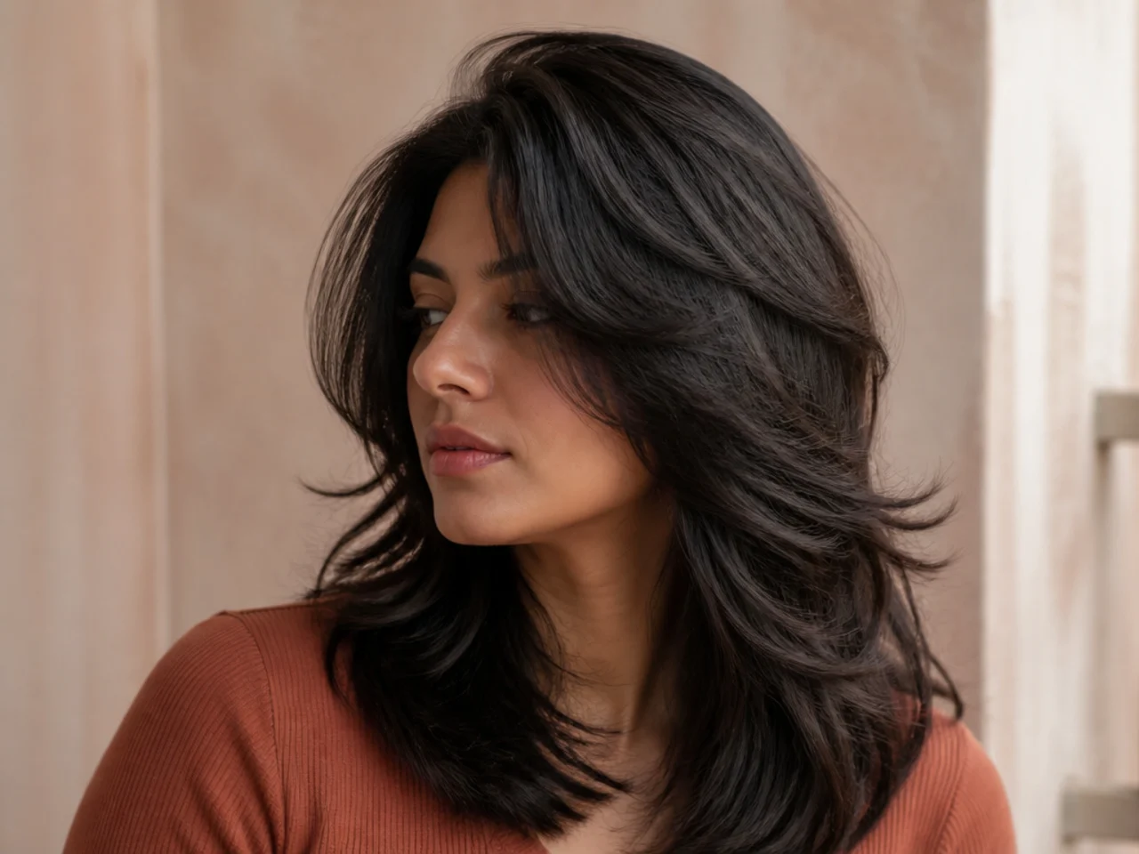 A diffused short butterfly cut with root lift
