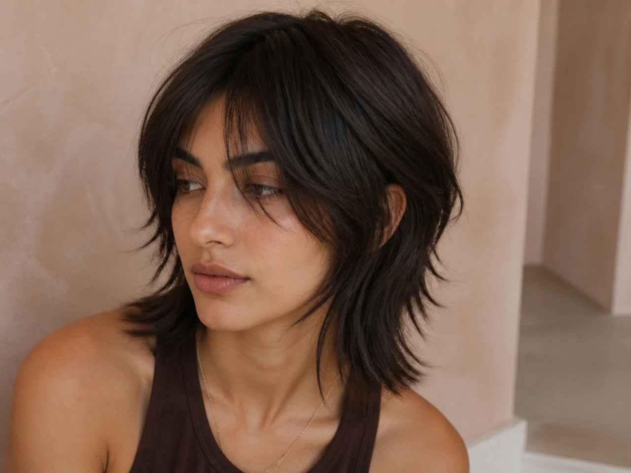 An over layered short butterfly cut with thin ends