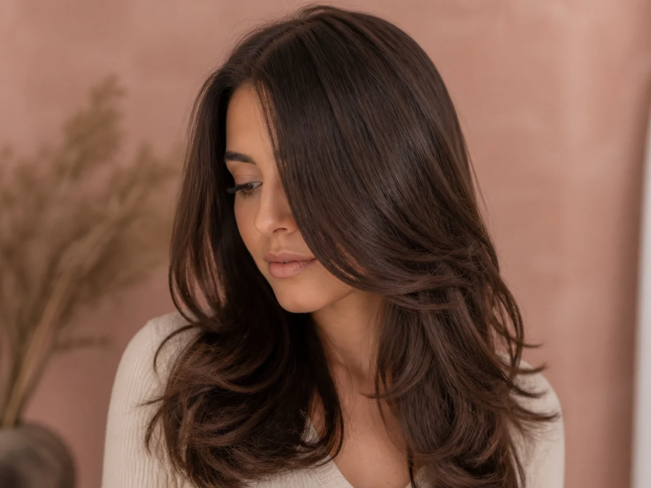 A wavy butterfly cut with hidden internal layers and a smooth unbroken surface