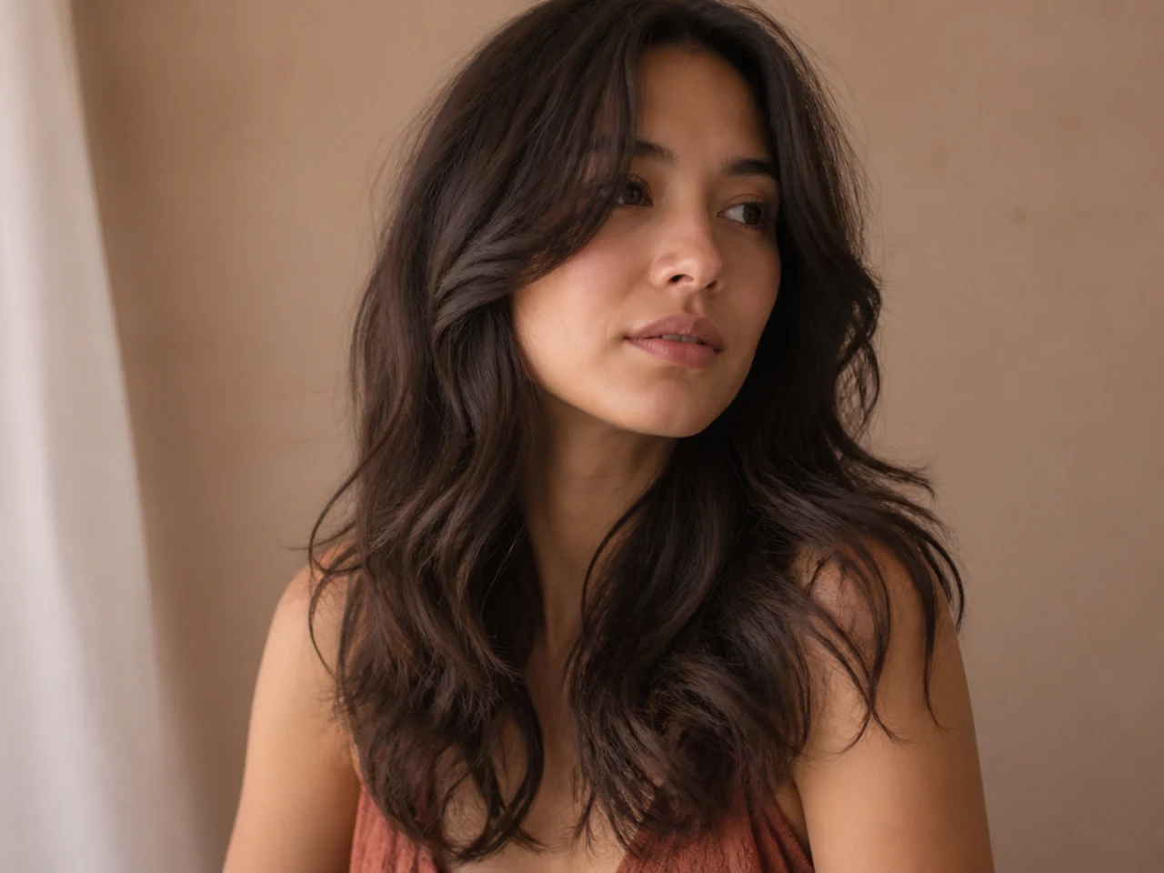 A loose 2A wavy butterfly cut with soft open S bends through the lengths