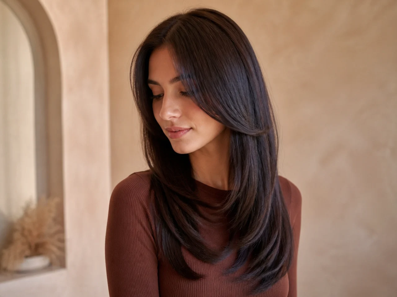 Fine hair with hidden internal layers and an unbroken outer surface