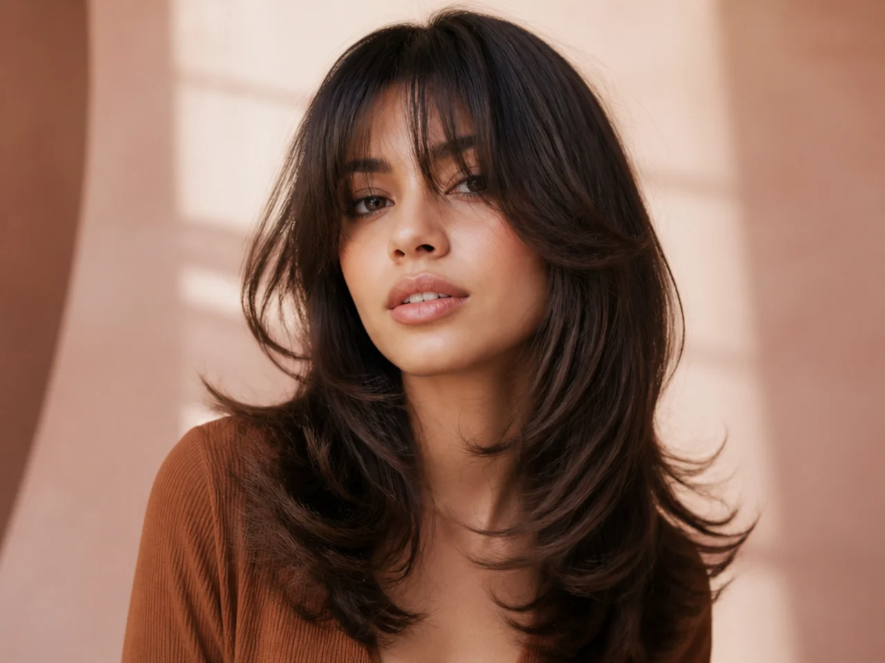 6. Butterfly Haircut with Wispy Bangs