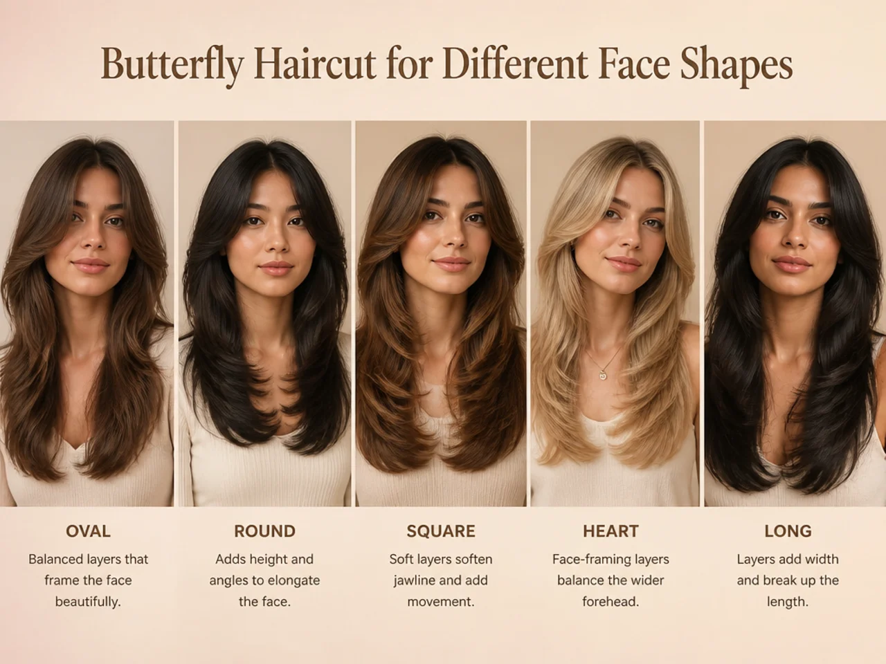 Butterfly Haircut for Different Face Shapes