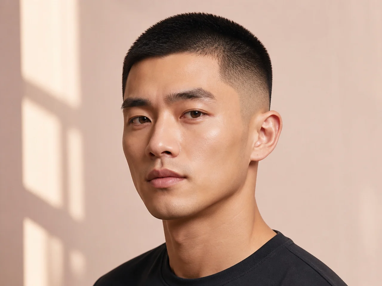 Buzz Cut with Mid Fade