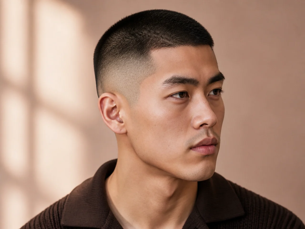 Long Buzz Cut with High Skin Fade
