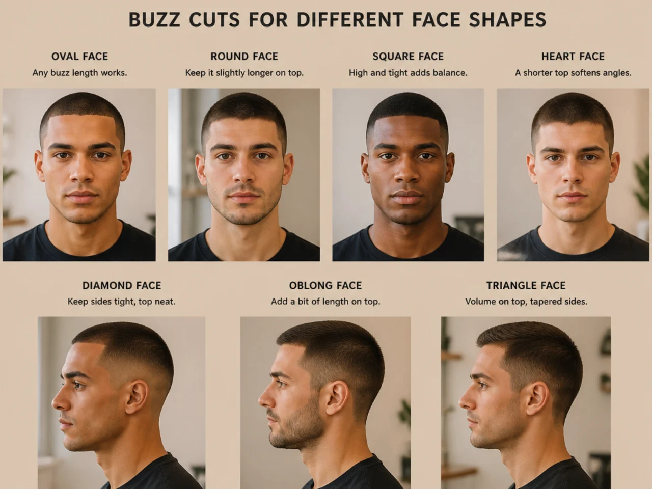 Buzz Cuts for Different Face Shapes