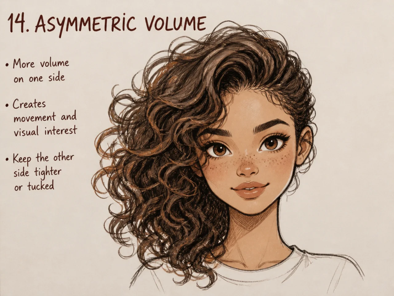 Asymmetric cartoon hair volume