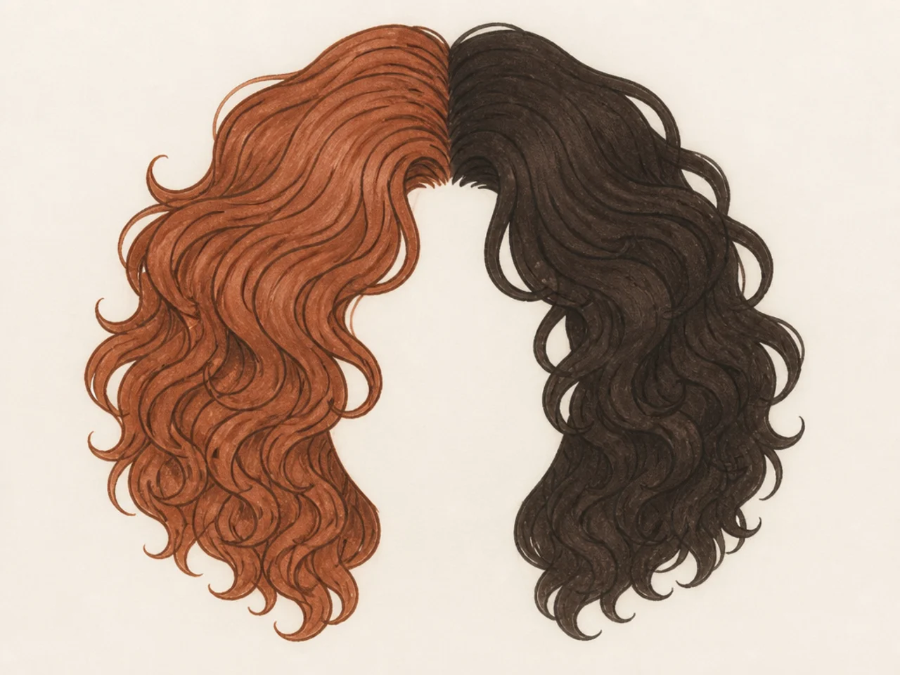 Two-tone flat cartoon hair colour