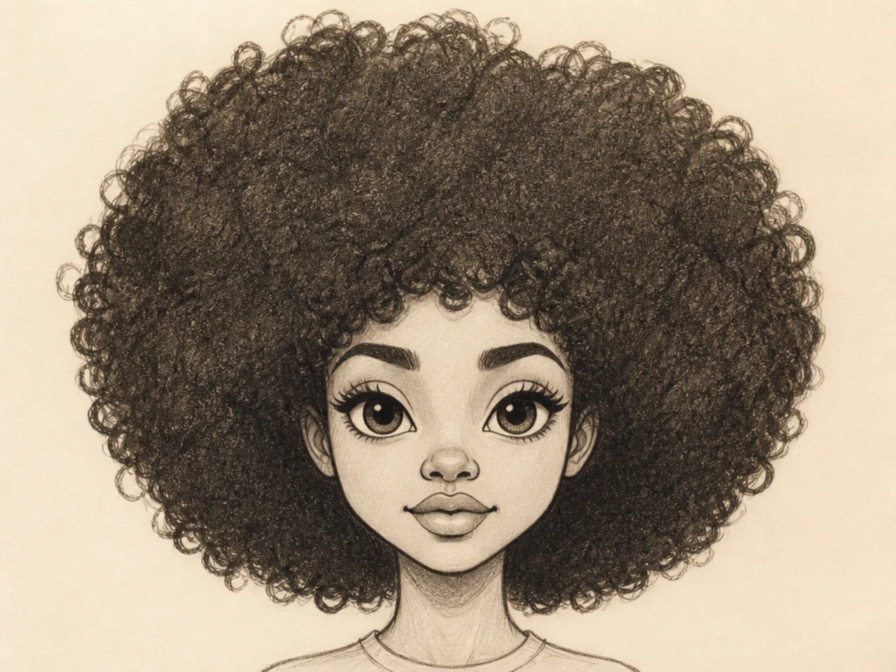 A cartoon afro silhouette