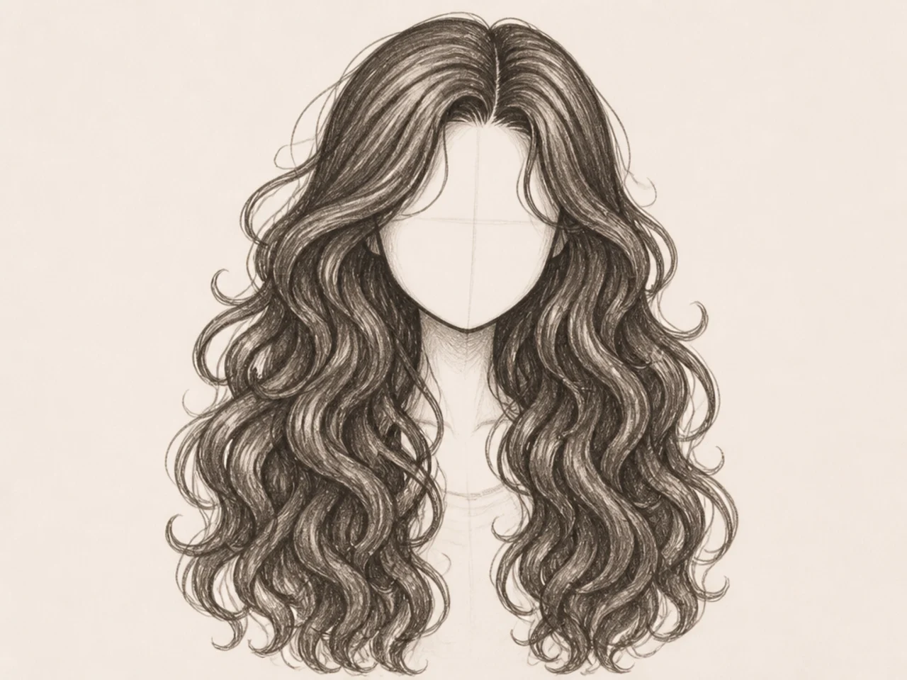 Long cartoon curly hair