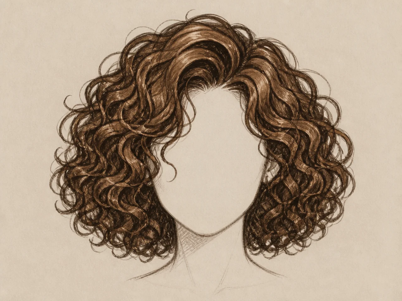 A finished cartoon curly hair drawing