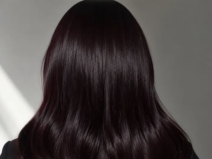 Black cherry cola hair with deep dark cherry tones