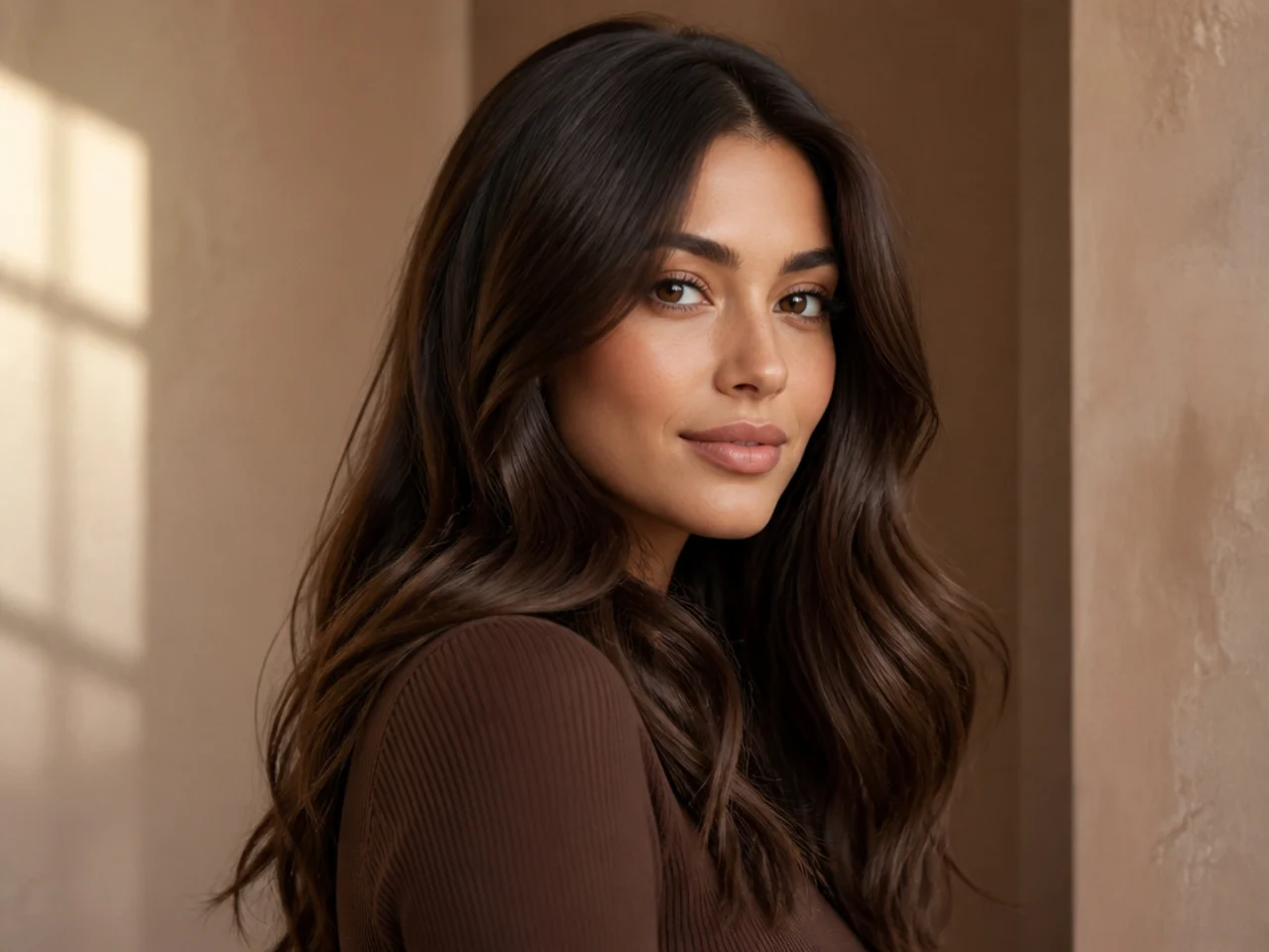 19. Chocolate Brown with Soft Waves