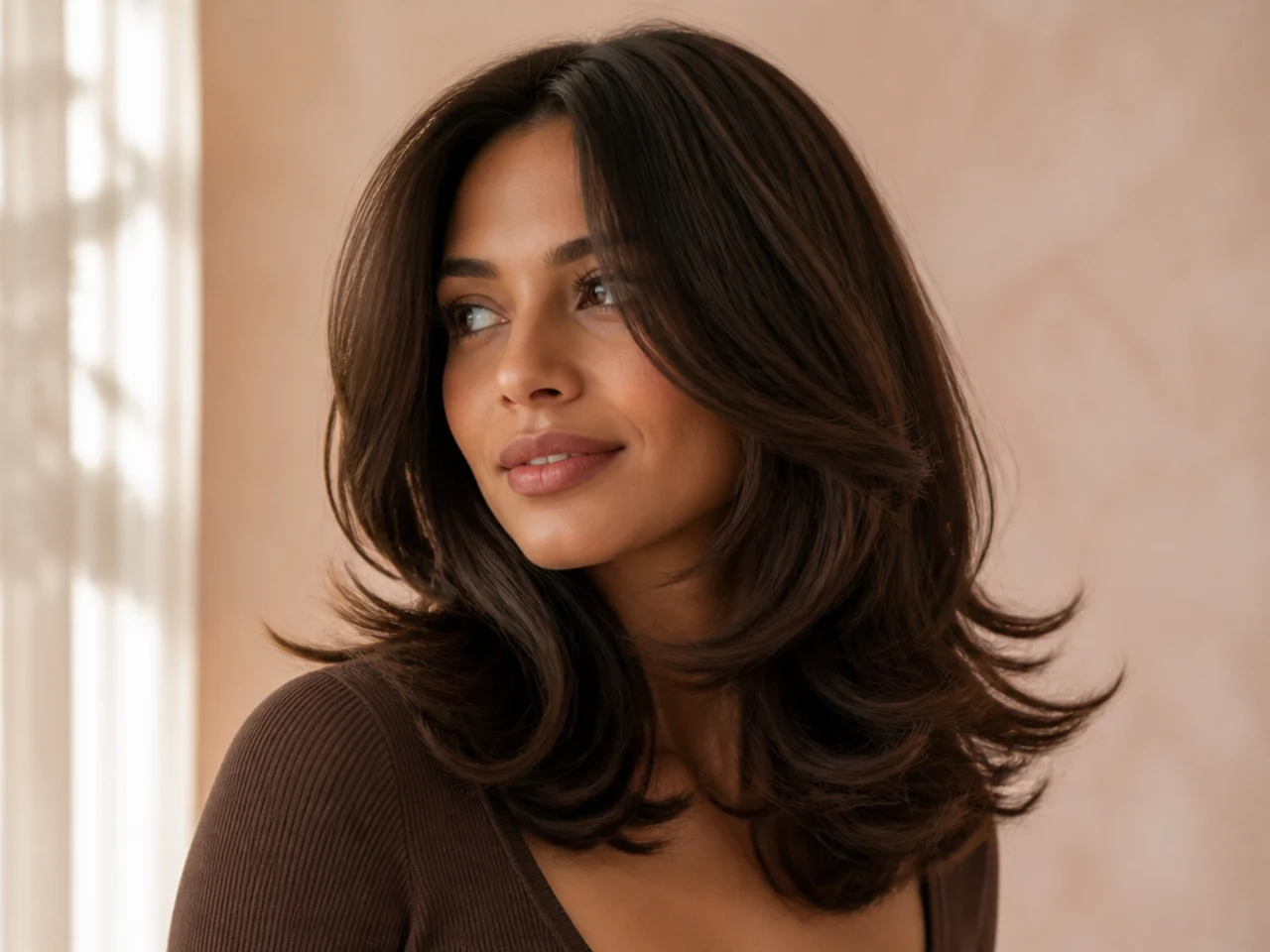 21. Chocolate Brown with Layered Cut