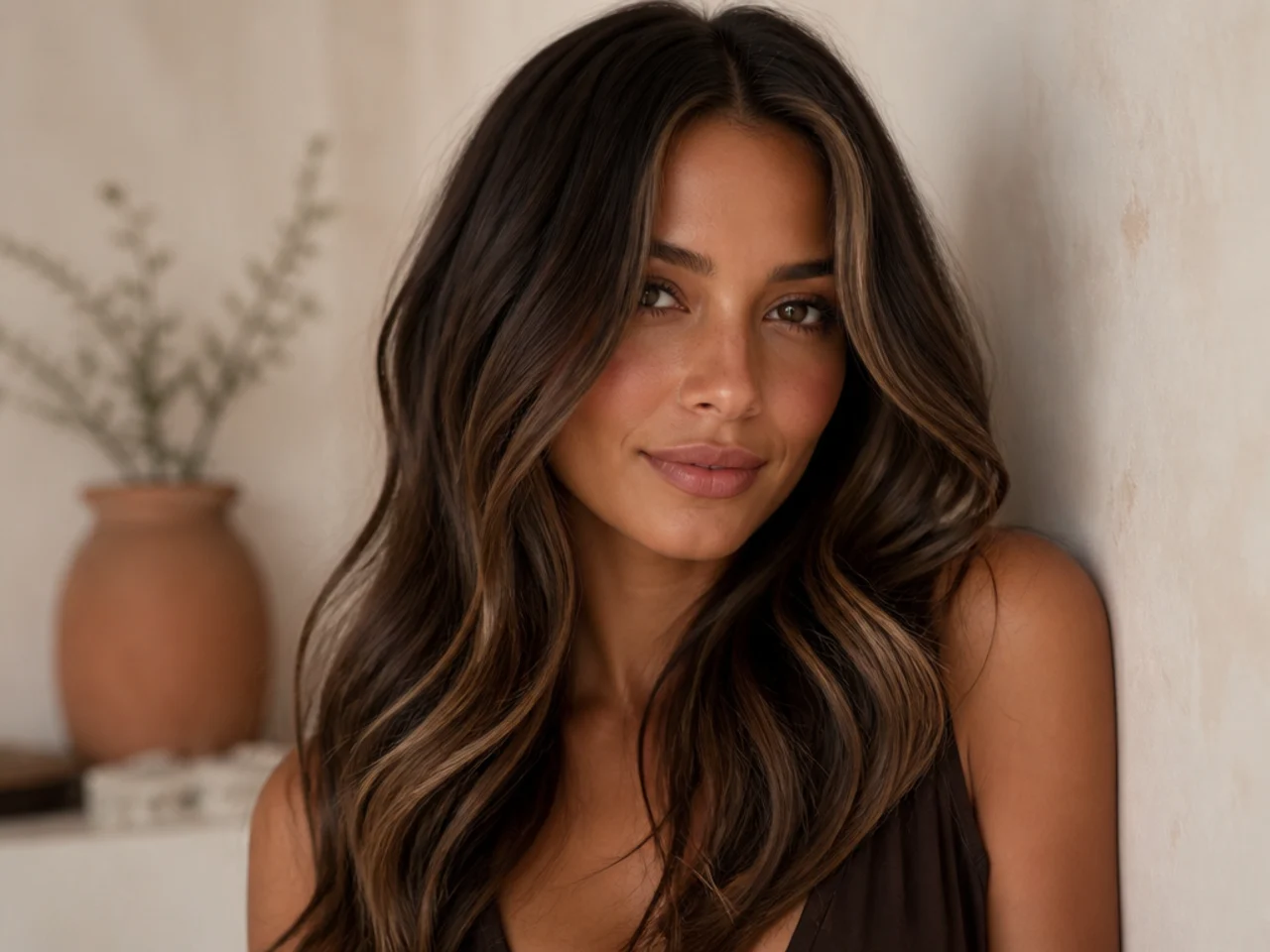 24. Chocolate Brown with Sandy Highlights