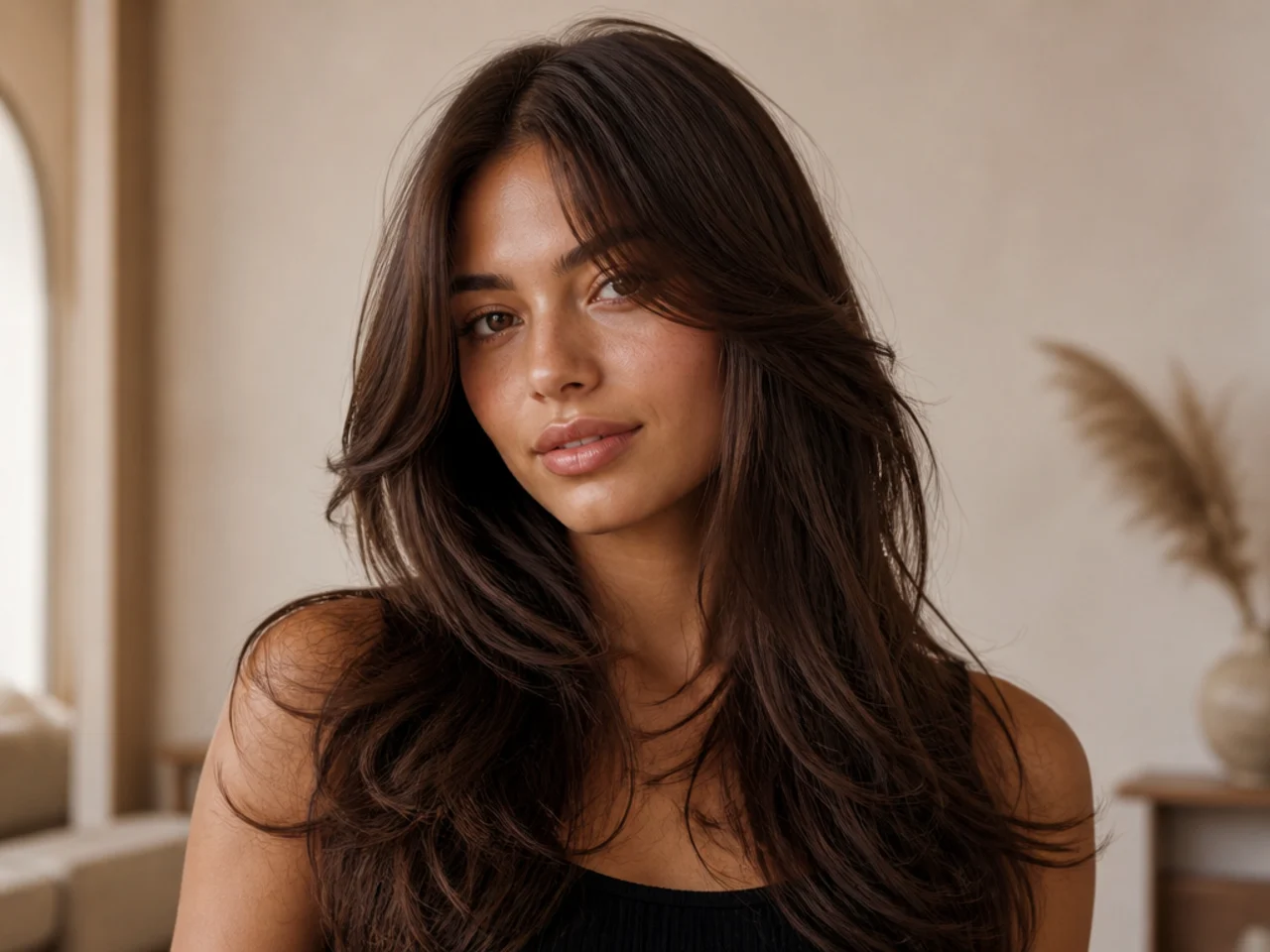 25. Chocolate Brown with Long Layers
