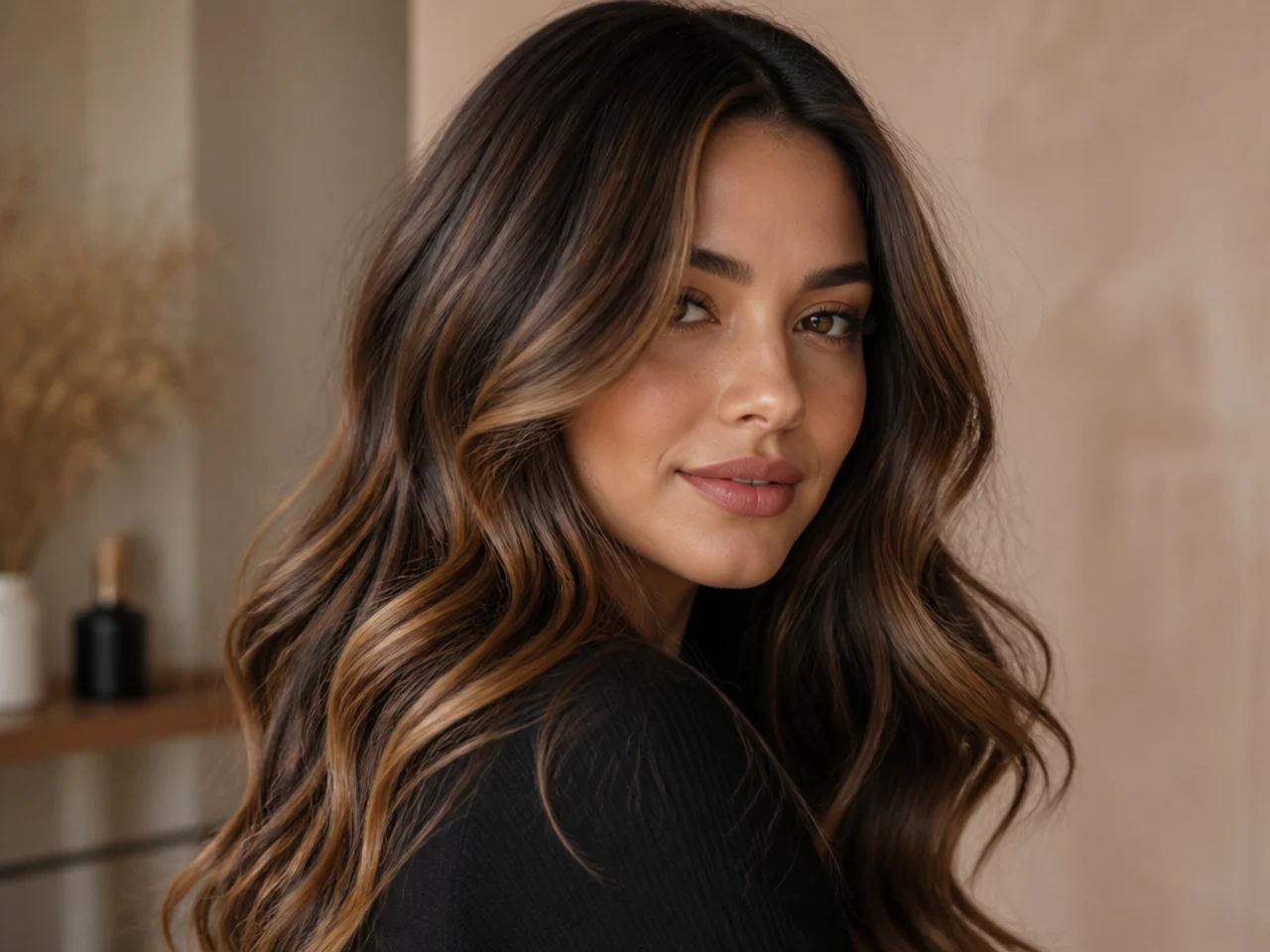 8. Chocolate Brown with Honey Highlights