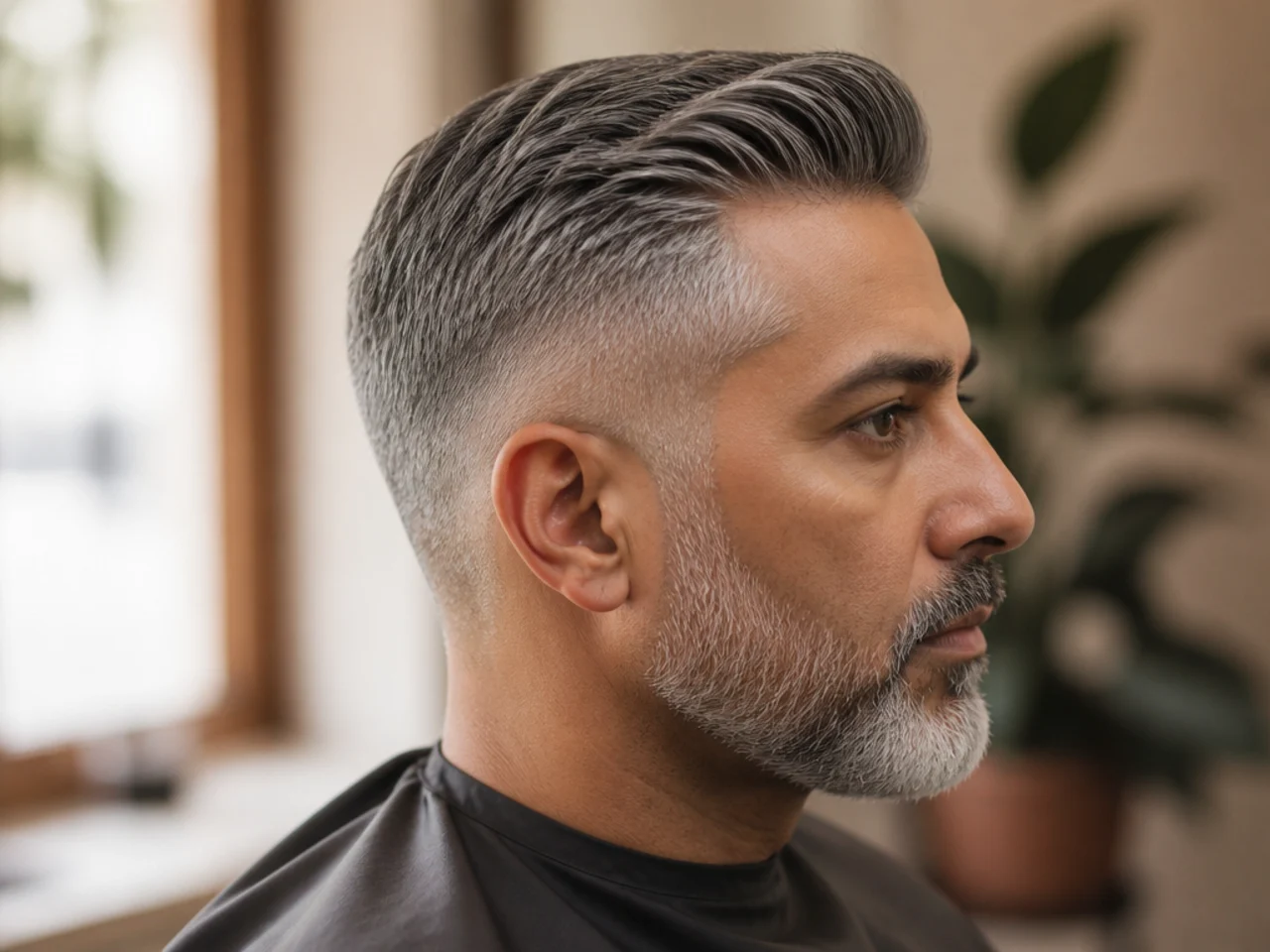 A classic haircut on grey hair