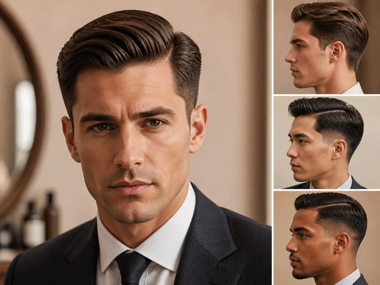 Executive contour men's haircut styled for the boardroom