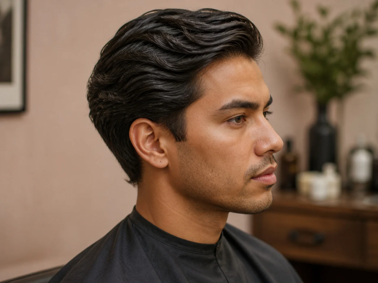 Gentleman's cut — scissor-tapered classic side part with soft finish