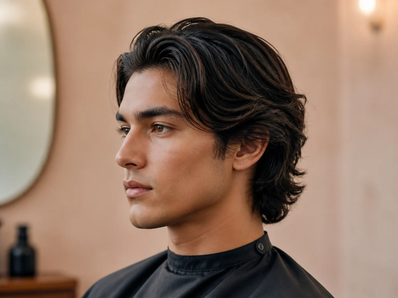 Longer classic haircut with 4 inches on top and scissor taper