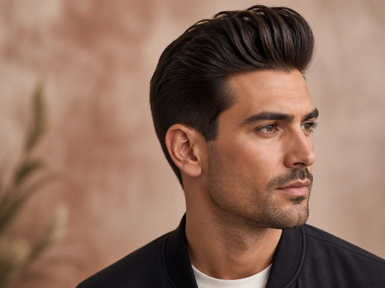 Classic pompadour with high volume at the front