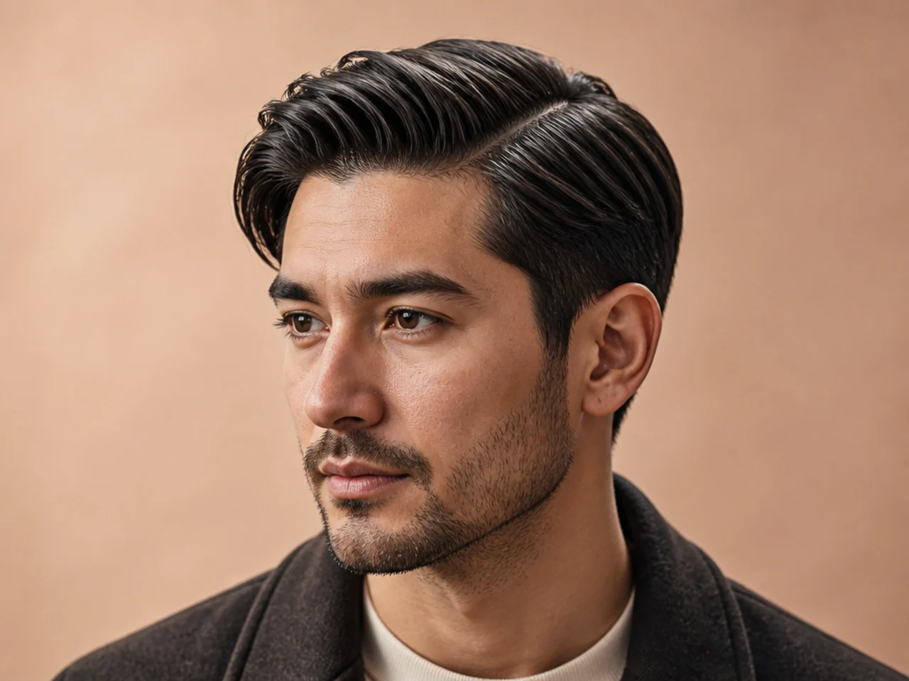 Classic side part haircut with clean scissor taper