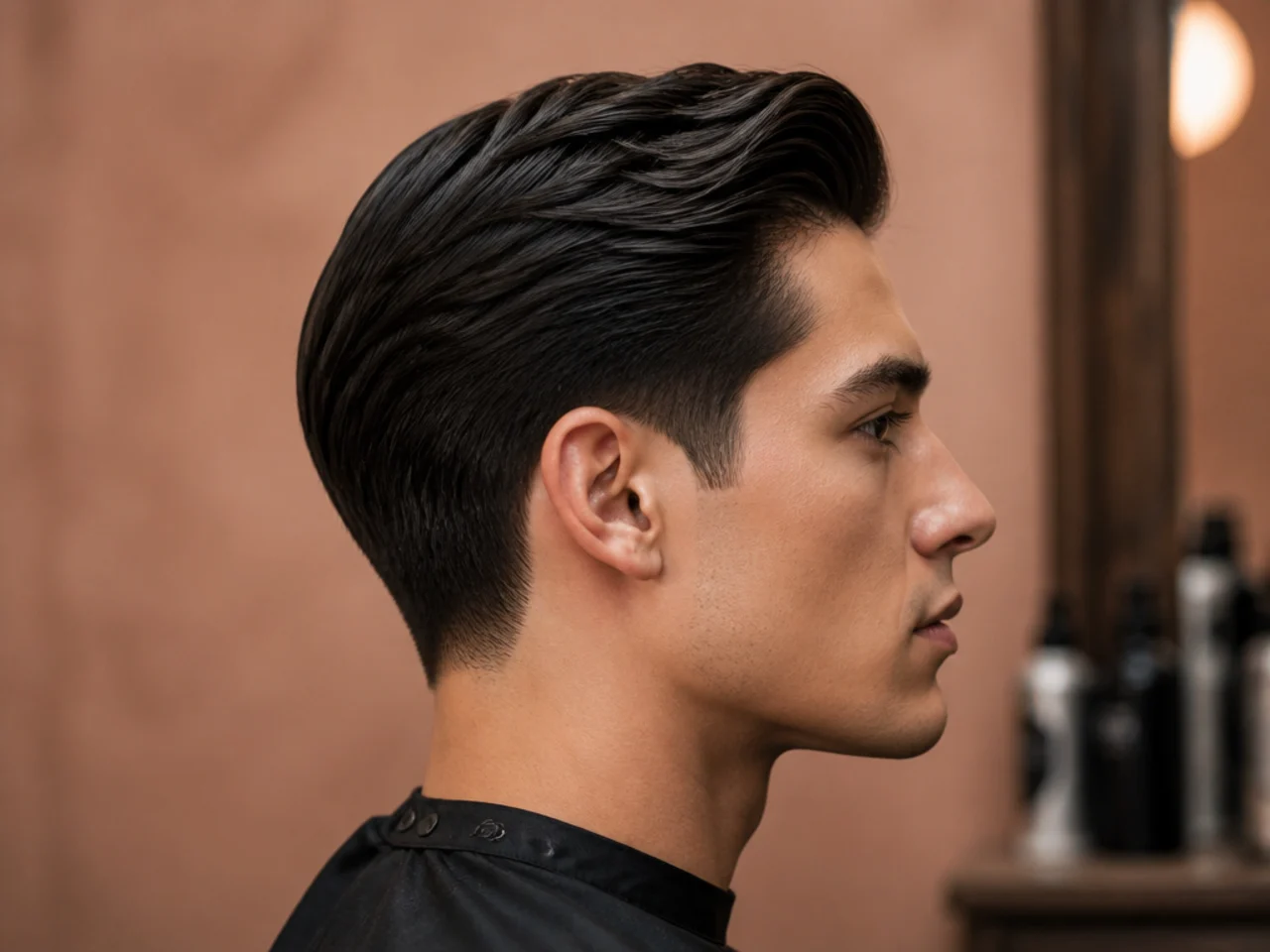 Tapered classic men's haircut with scissor-graduated sides