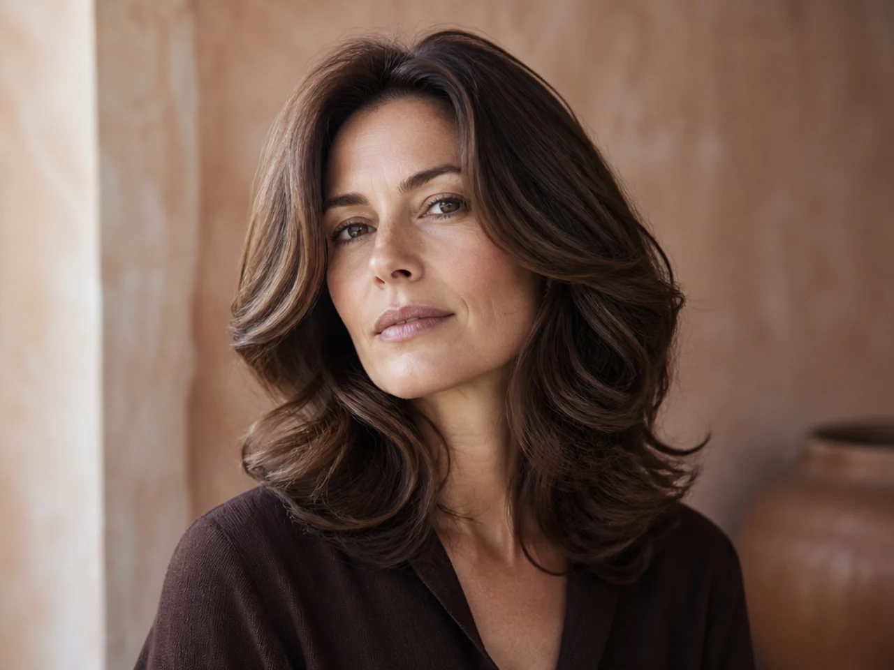 A classic cut on wavy hair
