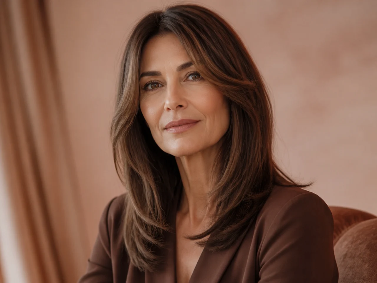 Mid-length hair with two long layers