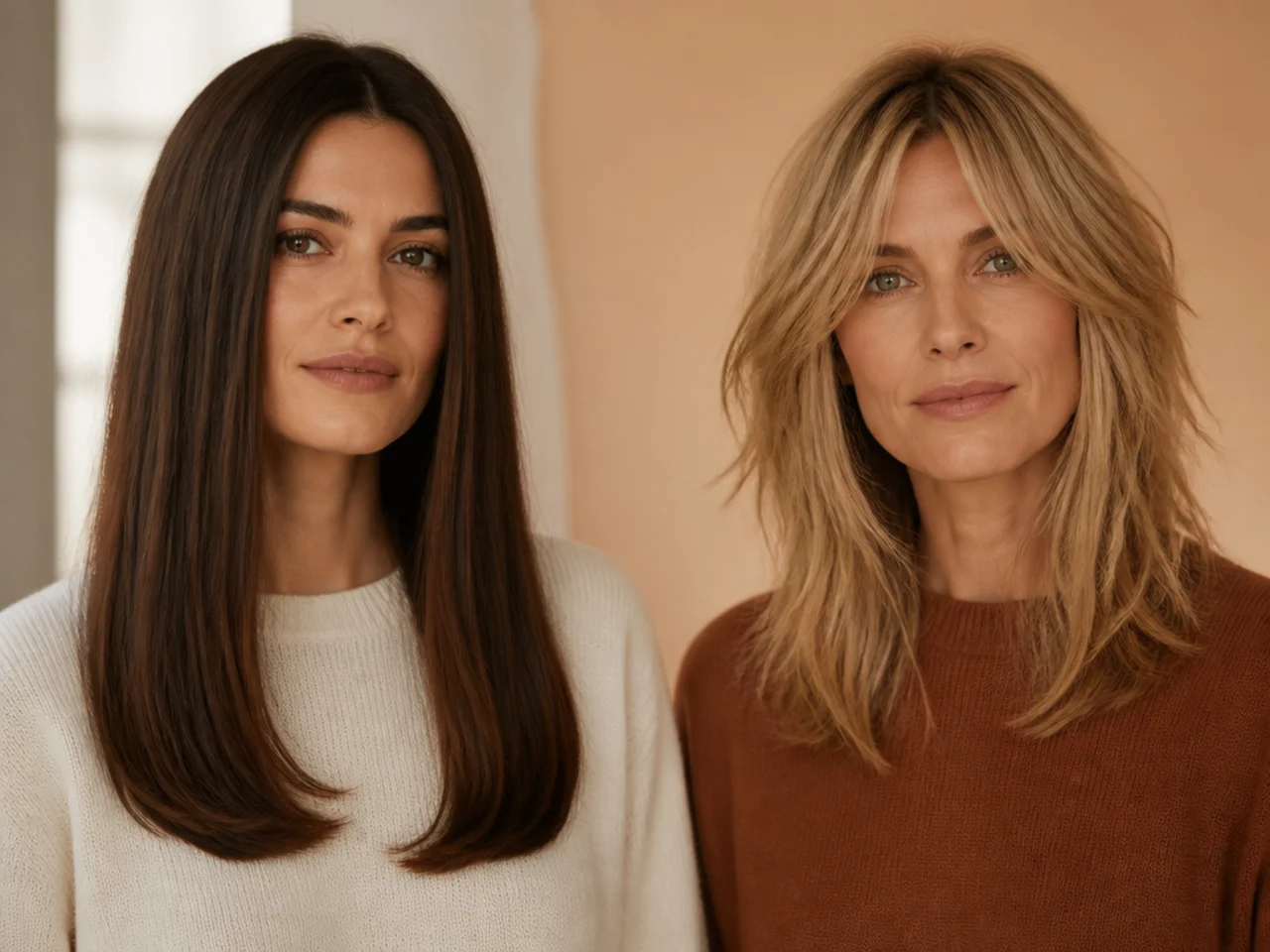 A one-length cut compared with a heavily layered one at ten weeks