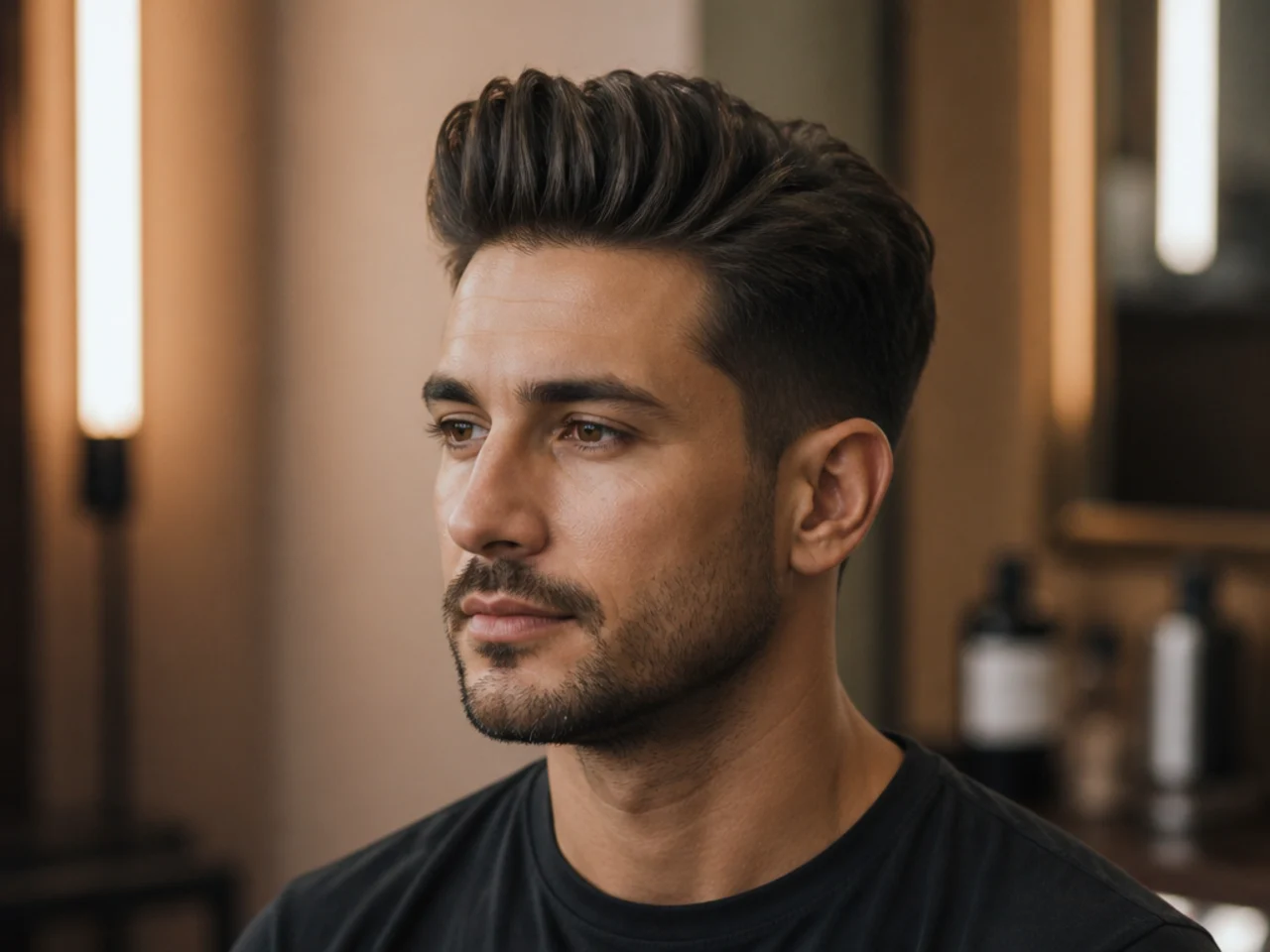 Gentleman's classic quiff — refined 3-inch top with soft side sweep and matte-shine finish