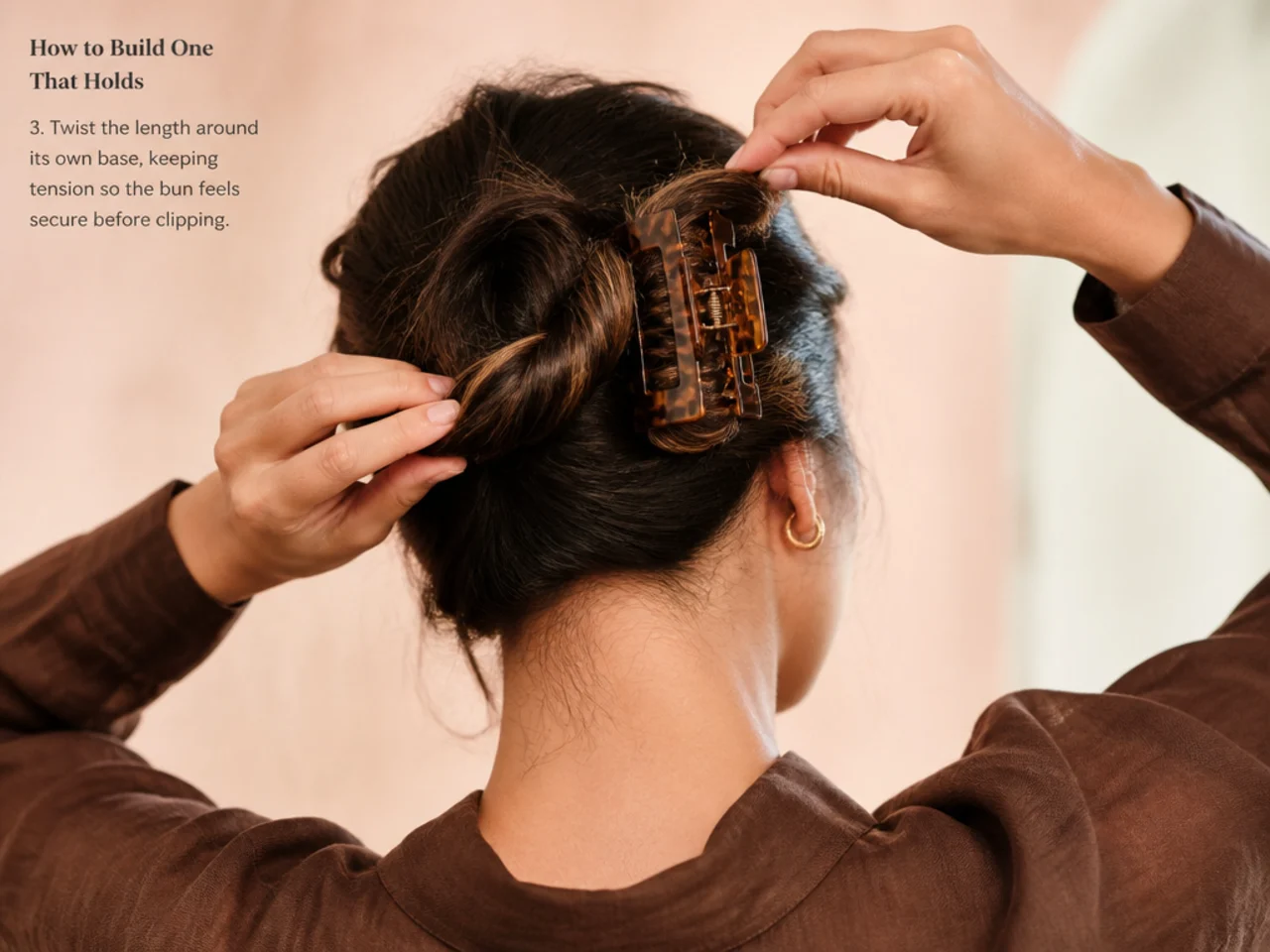 A twist being wrapped around its own base before clipping