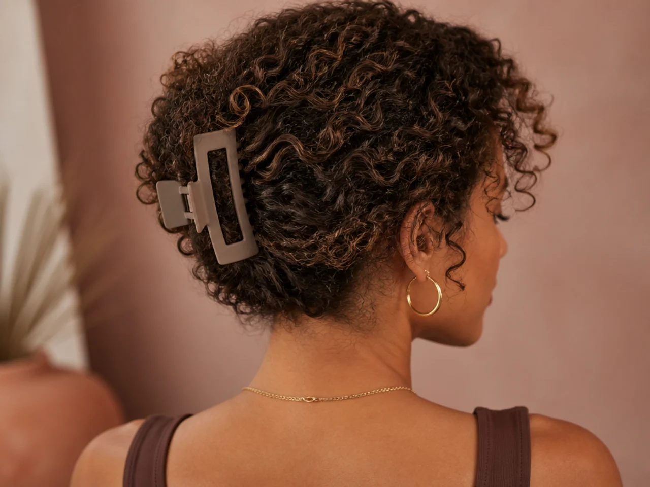 A wash-and-go held back with a clip