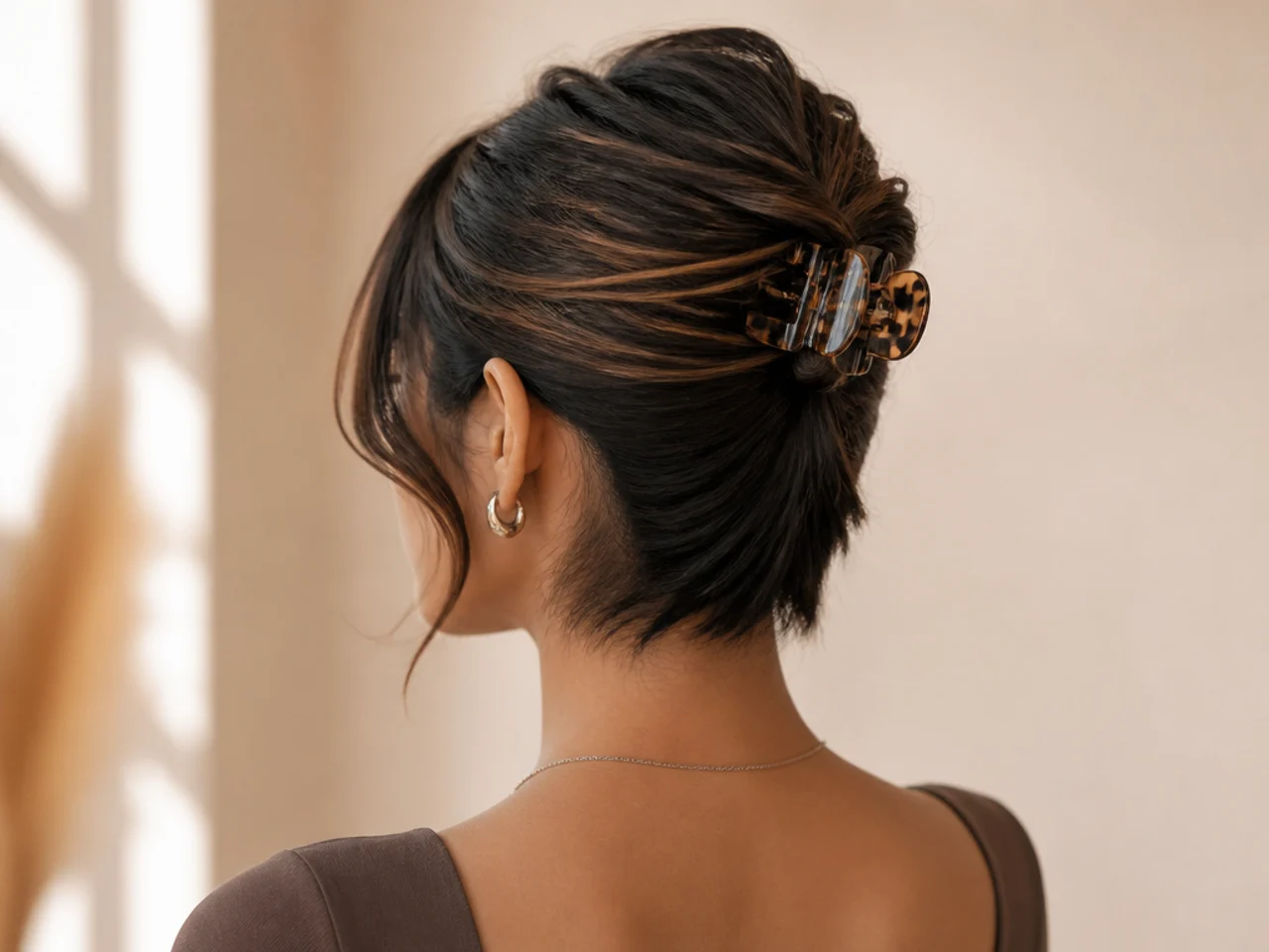 A clipped quiff on short hair