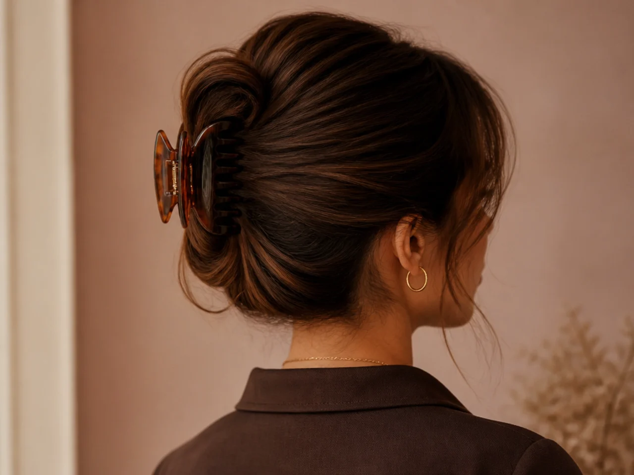 A high clip with a backcombed crown