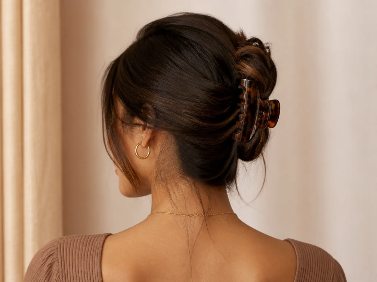 A deep side part with a clipped section