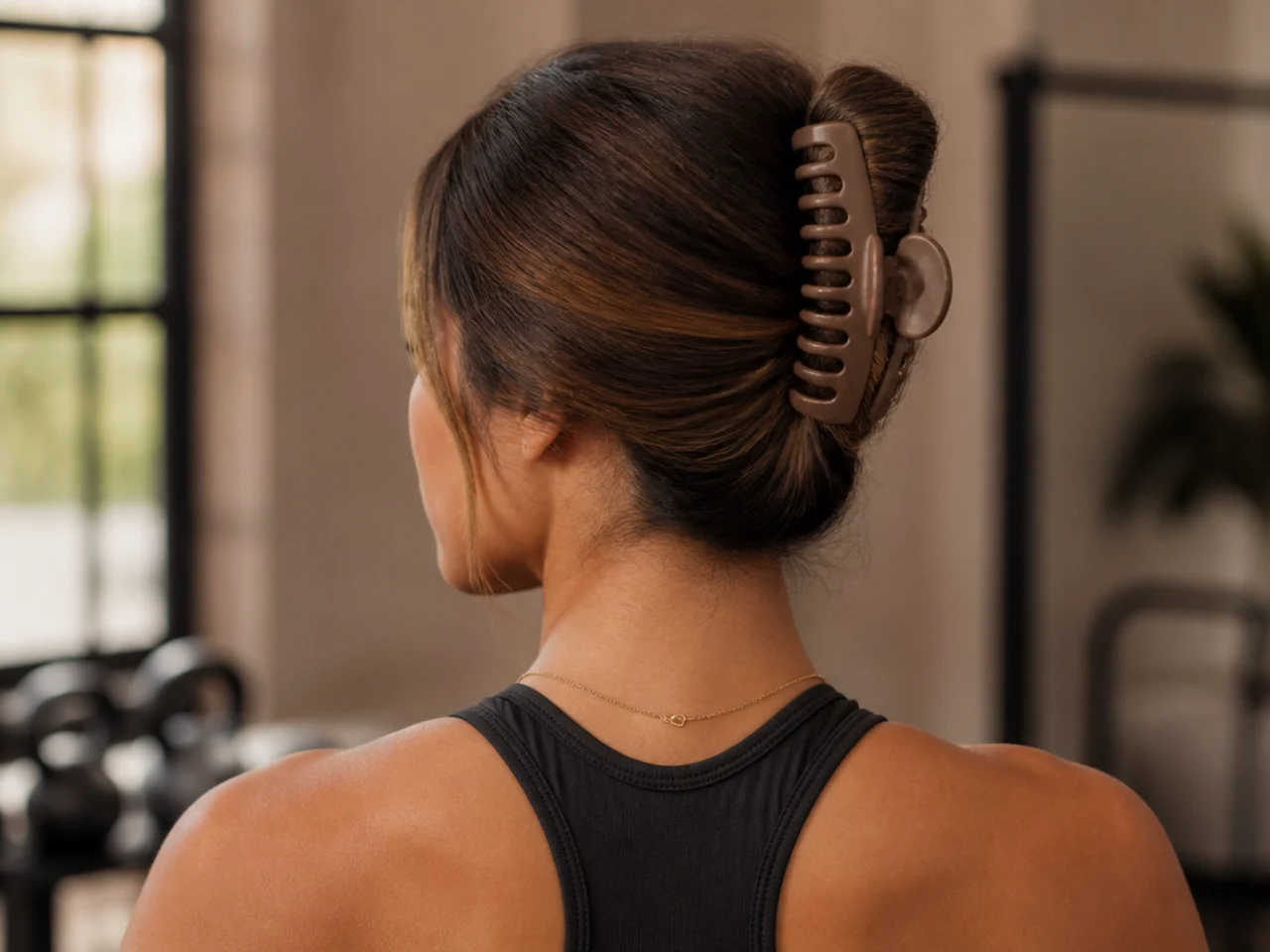 A tight low twist clipped for exercise