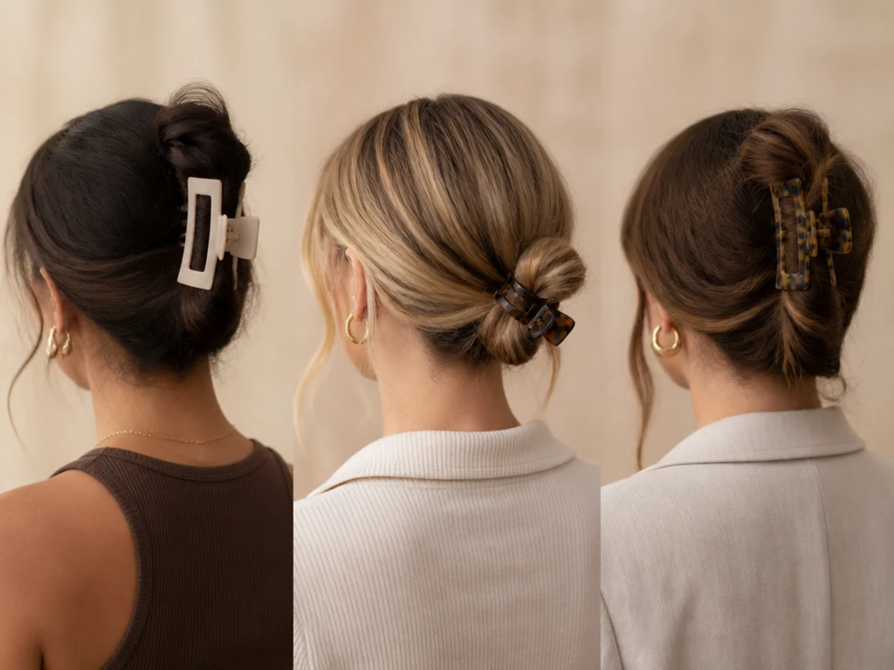 The three most-used clip styles shown together