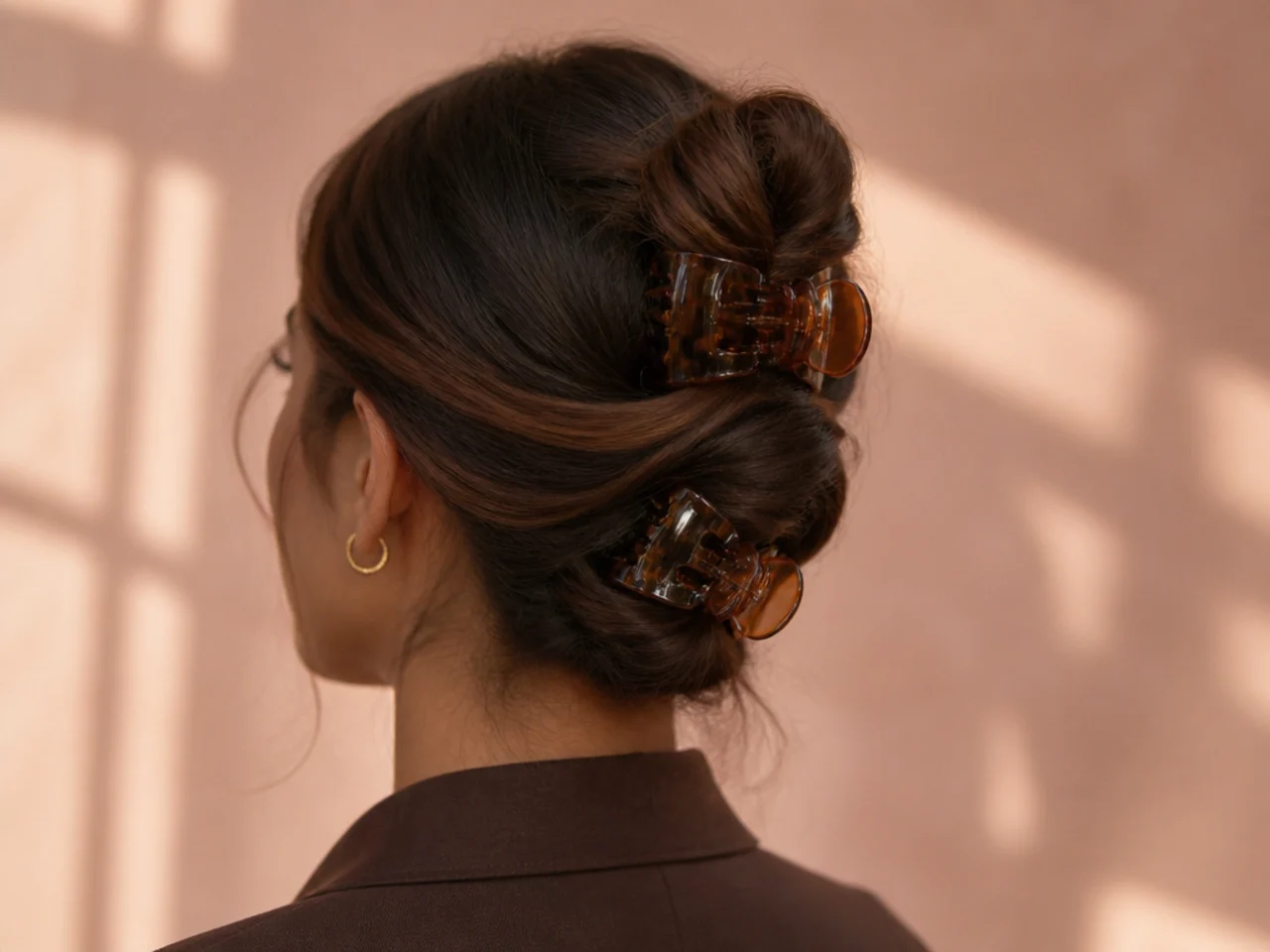 Hair clipped in two separate sections