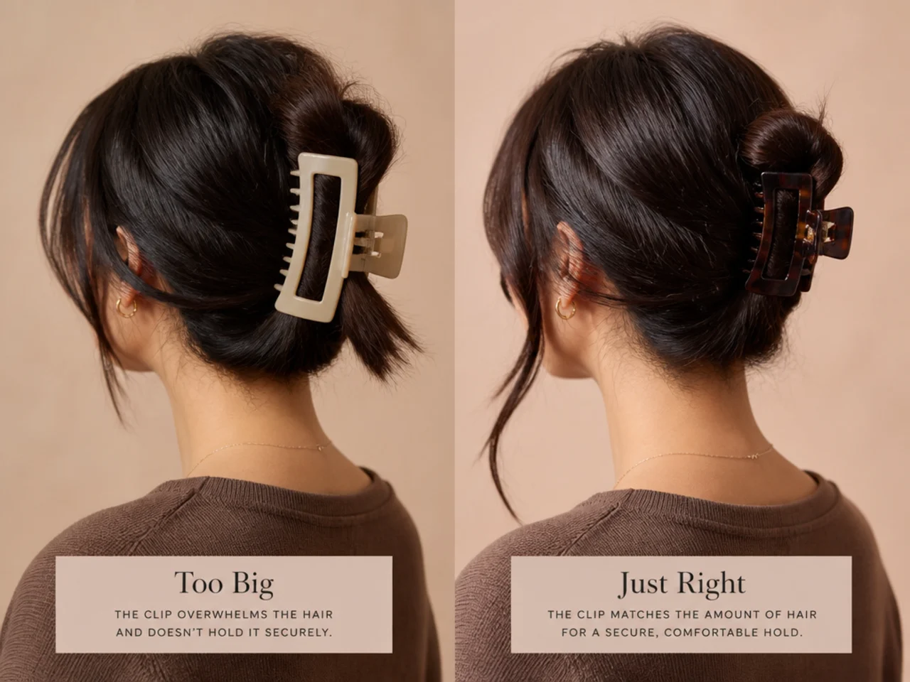 An oversized clip closing on empty space beside a correctly filled one
