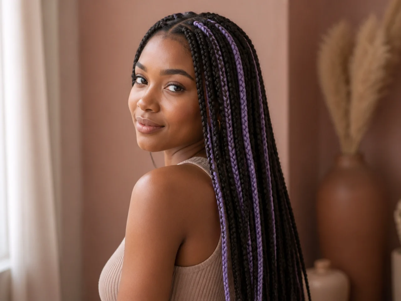 Lavender braids scattered through a medium set