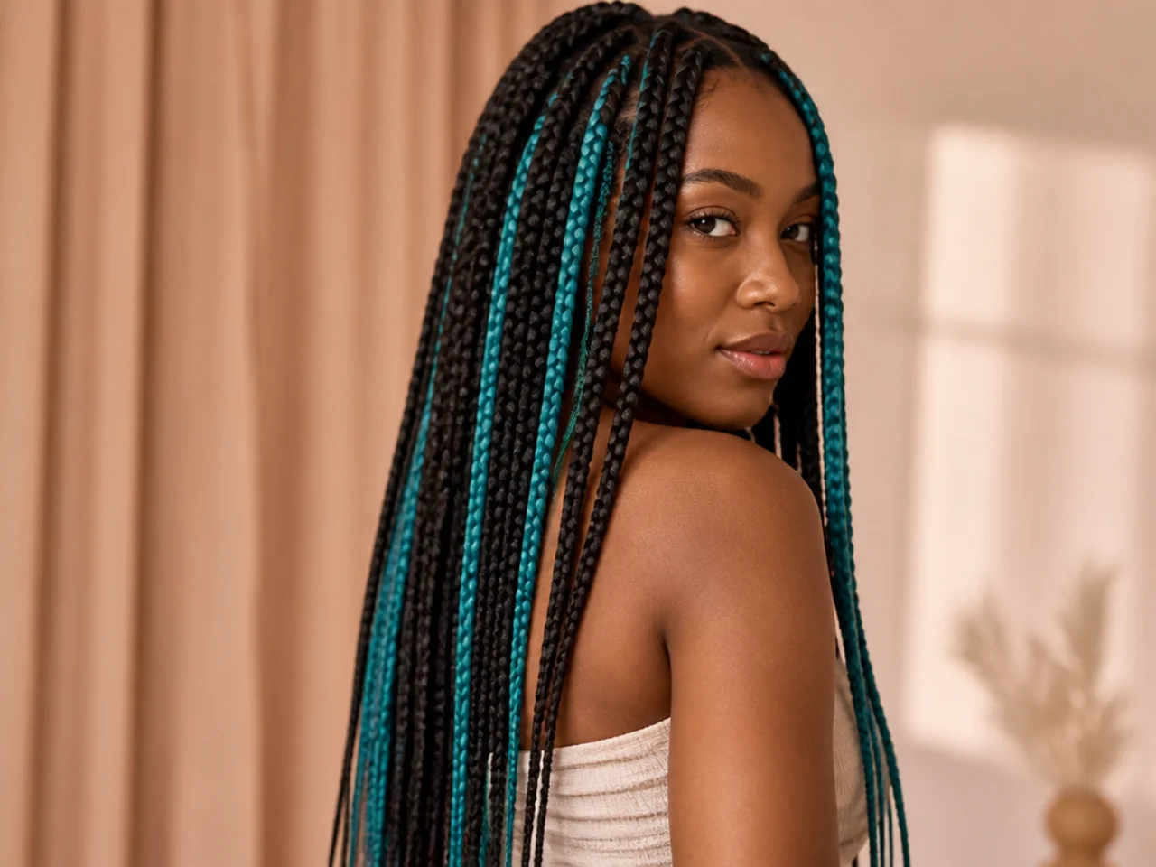 Teal braids at a one-in-four ratio
