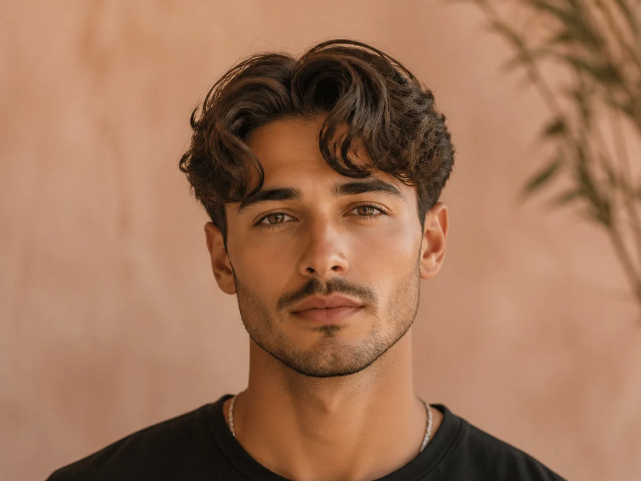 Fringe comma haircut with a soft forehead fringe and inward-curled tips
