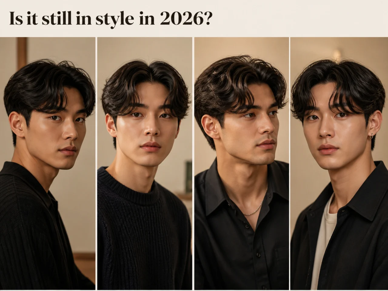 Editorial 2026 comma haircut styled on straight black hair